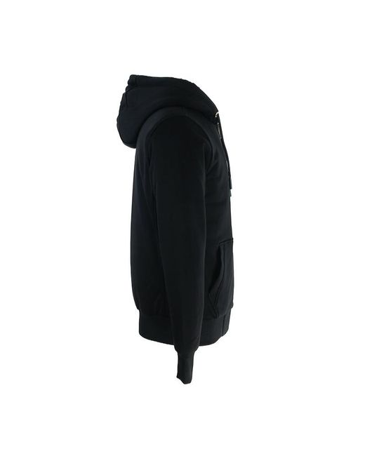 Moose Knuckles Black Zip-Up Drawstring Hoodie for men