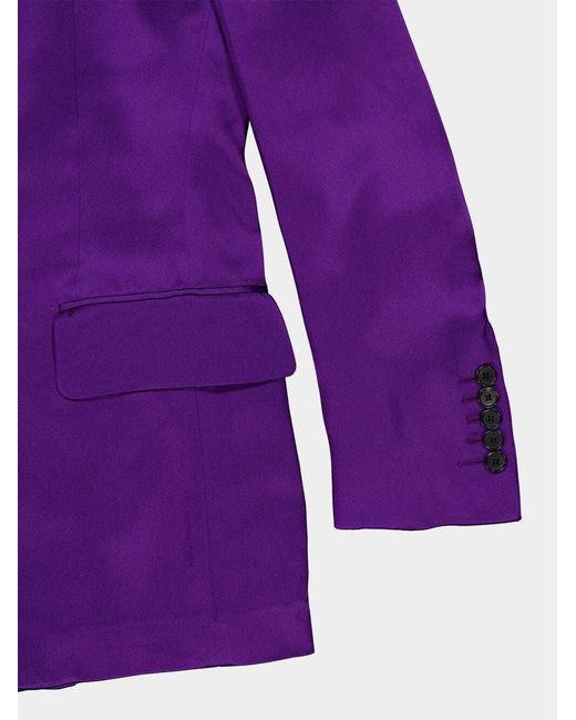 Tom Ford Purple V-Neck Single-Breasted Blazer