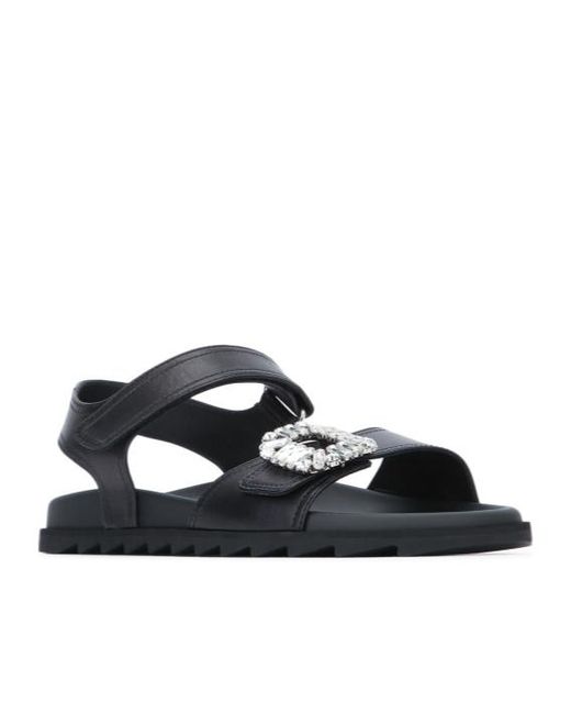 Roger Vivier Multicolor Slidy Viv Strass Flat Sandals
