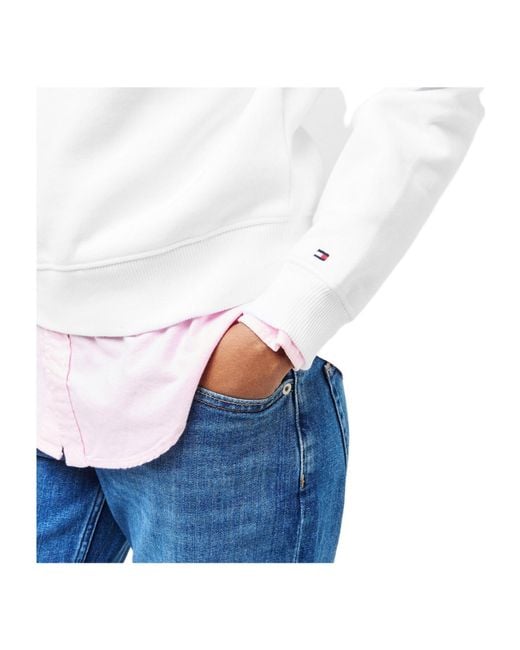 Tommy Hilfiger White Pullover Sweatshirt