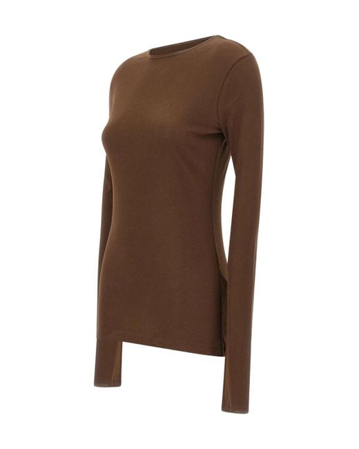 Entire studios Brown Sheer Long Sleeve Knitted Top