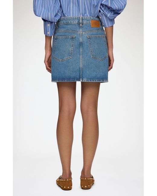 Ganni Blue Rigid Denim Skirt