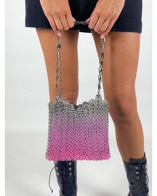Rabanne Pink Metal Facing Shoulder Bag
