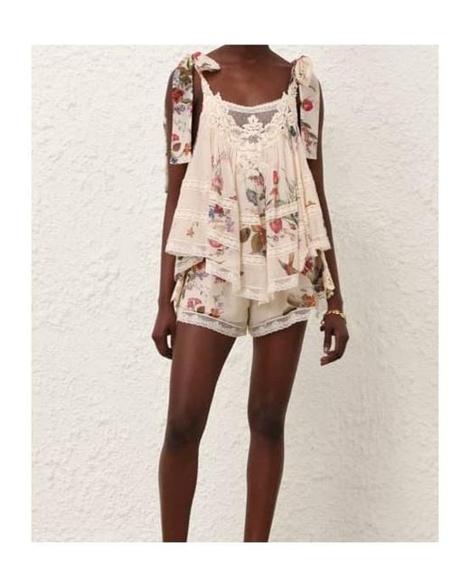 Zimmermann Pink Floral Lace-Trim Mini Dress