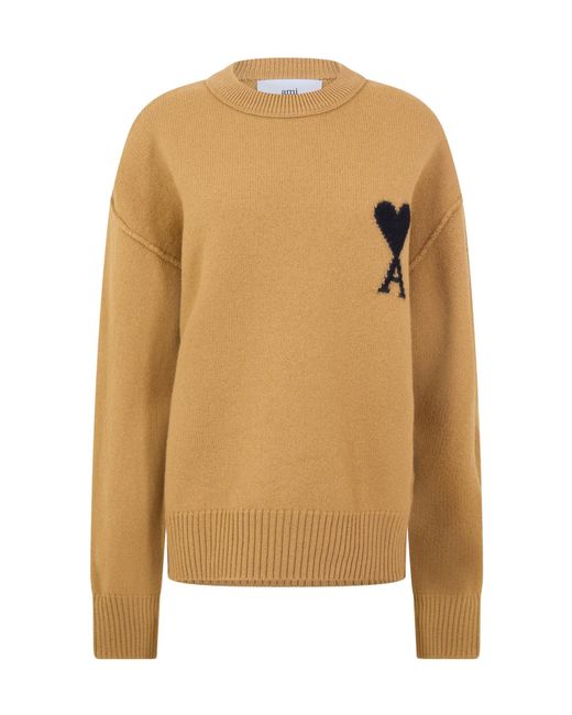 AMI Natural Crew Neck Knit Sweater