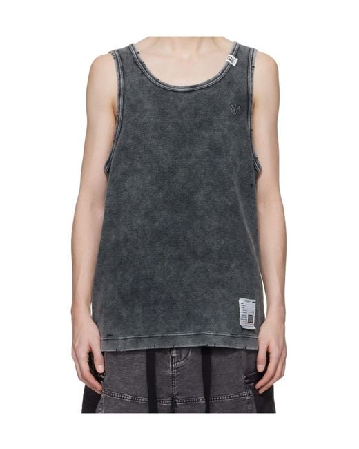 Maison Mihara Yasuhiro Gray Bleached Thermal Tank Top for men