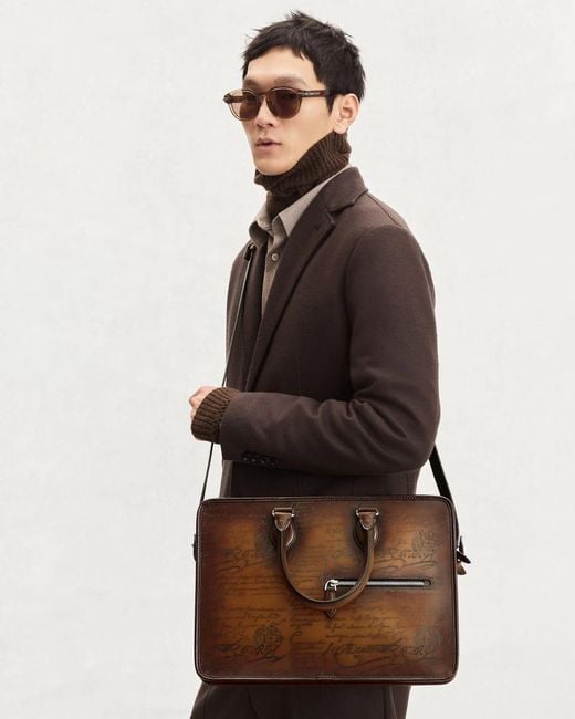Berluti Brown Un Jour Mini Briefcase for men