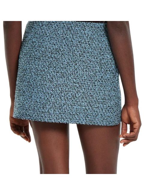 Gucci Blue Wool Cotton Bouclé Mini Skirt