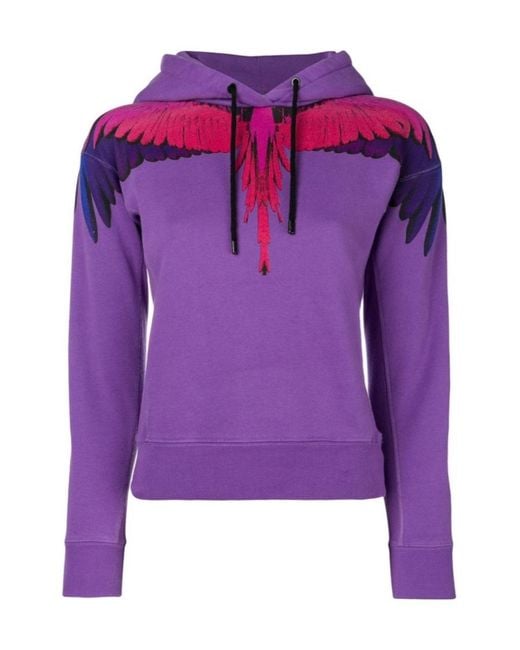 Marcelo Burlon Purple Wings Printed Hooded Sweater