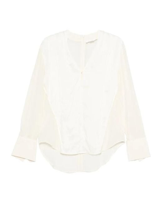 Victoria Beckham White Cuff Detail Blouse
