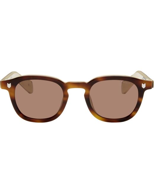 Maison Kitsuné Brown Tortoiseshell-Effect Round-Frame Sunglasses