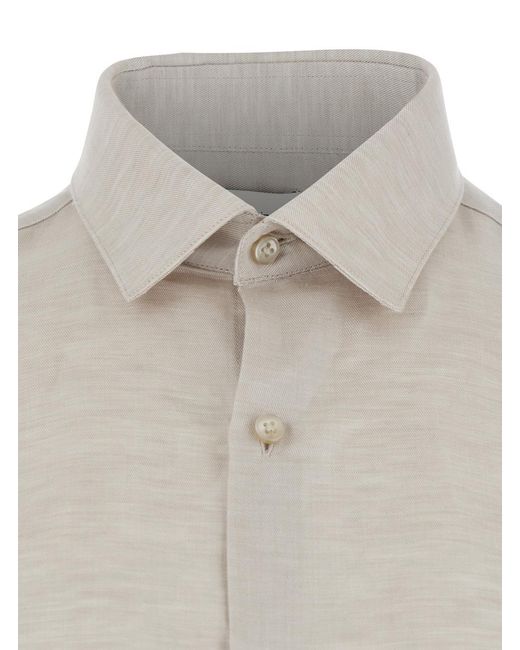 Calvin Klein White Slim Fit Linen Shirt for men