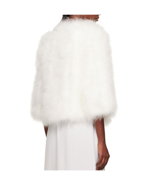 Yves Salomon White Short Feather Jacket