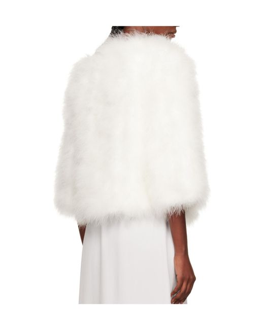 Yves Salomon White Short Feather Jacket