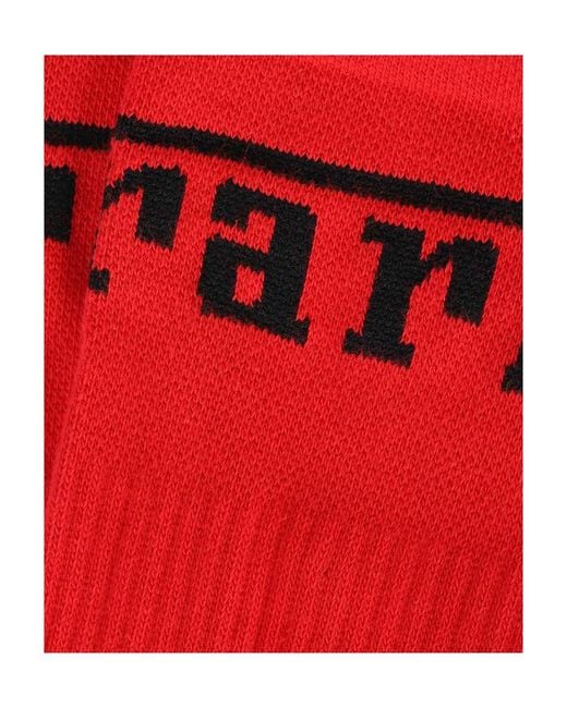 Ferrari Red Logo-Print Socks for men