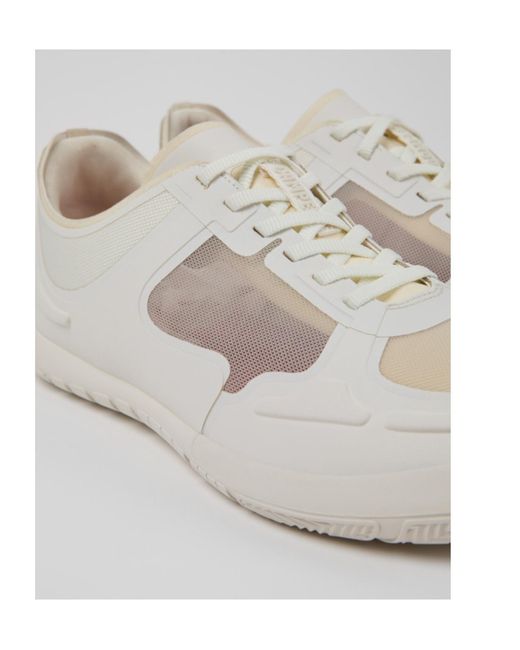 Camper White Multicolored Textile Sneakers for men