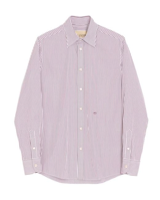 Valentino Pink Vlogo Embroidered Striped Shirt for men