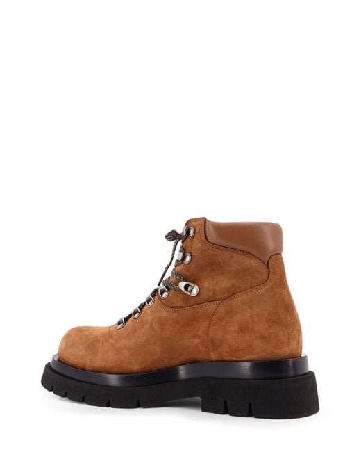 Bottega Veneta Brown Lug Hiking Ankle Boots for men