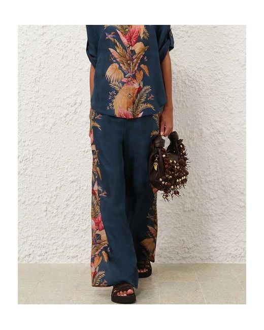 Zimmermann Blue Ascension Relaxed Pant