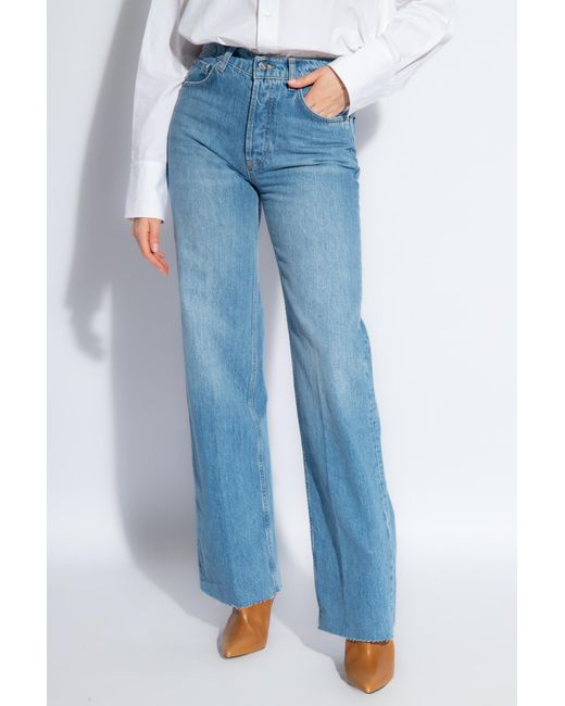 Anine Bing Blue Hugh Wide-Leg Jeans