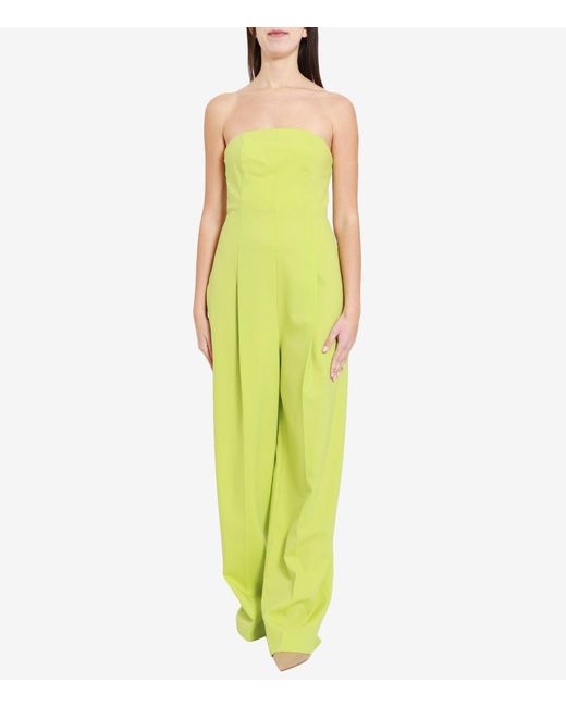 Philosophy Di Lorenzo Serafini Yellow Strapless Straight-Leg Jumpsuit