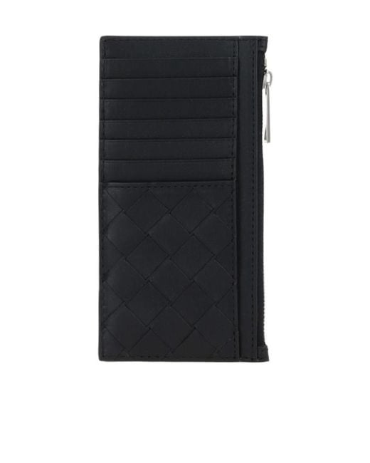 Bottega Veneta Black Intrecciato 15 Long Zipped Card Case for men