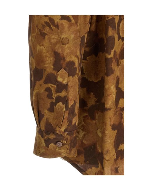 Magliano Brown Dried Flower Oversized Shirt for men