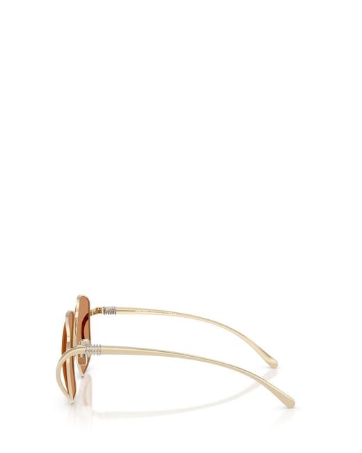 Miu Miu Pink Eyewear Square Frame Sunglasses