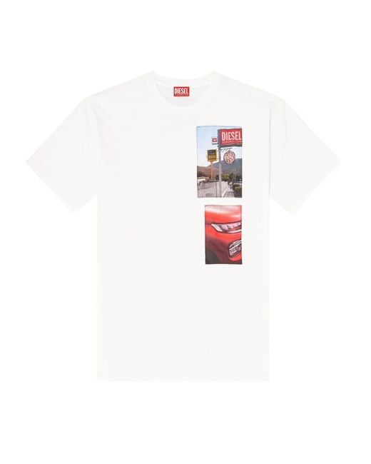 DIESEL White T-Boxt-T3 Graphic-Print T-Shirt for men
