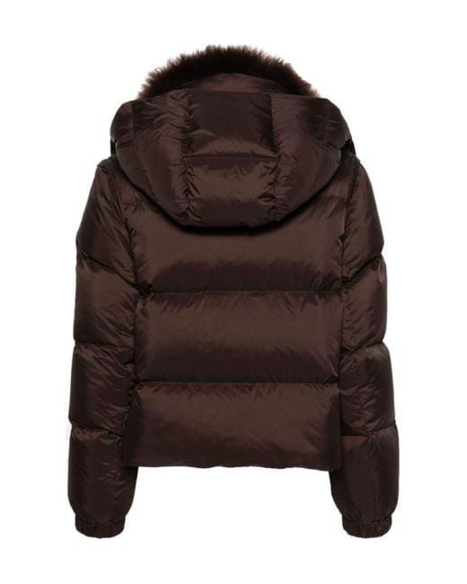 Liska Brown Long-Sleeved Down Jacket