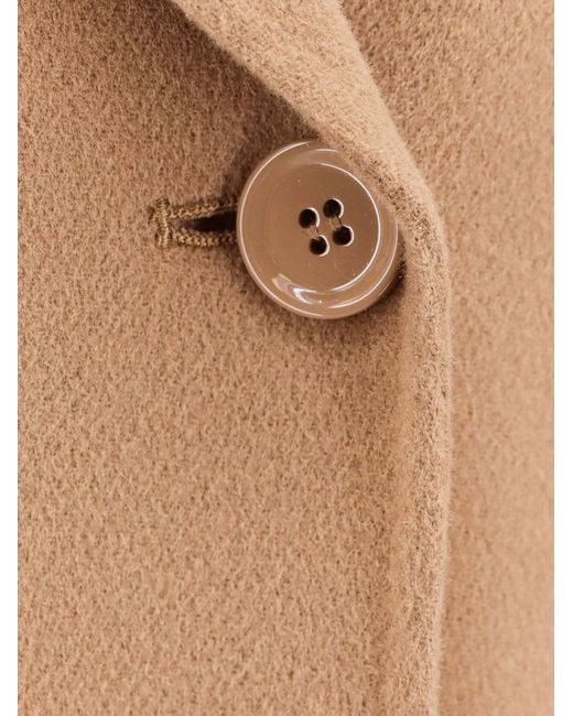 Max Mara Natural 'S Double-Breasted Long-Sleeved Coat