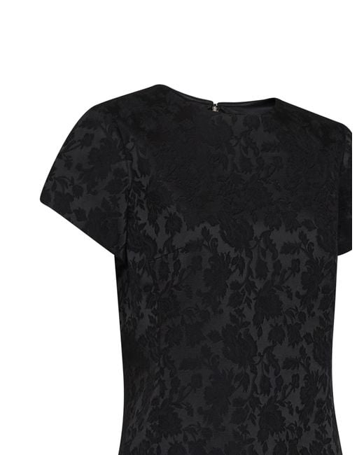 Saint Laurent Black Short-Sleeved Dress