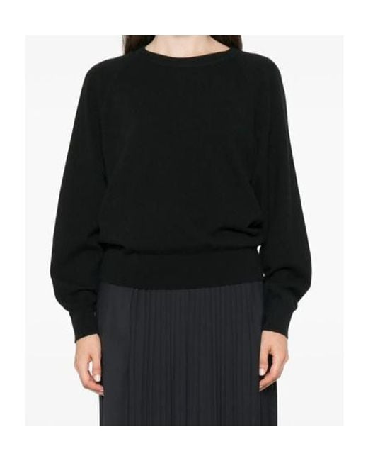 Lisa Yang Black Long-Sleeve Crew-Neck Sweater