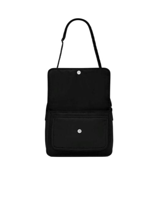 Saint Laurent Black Niki Foldover Top Messenger Bag for men