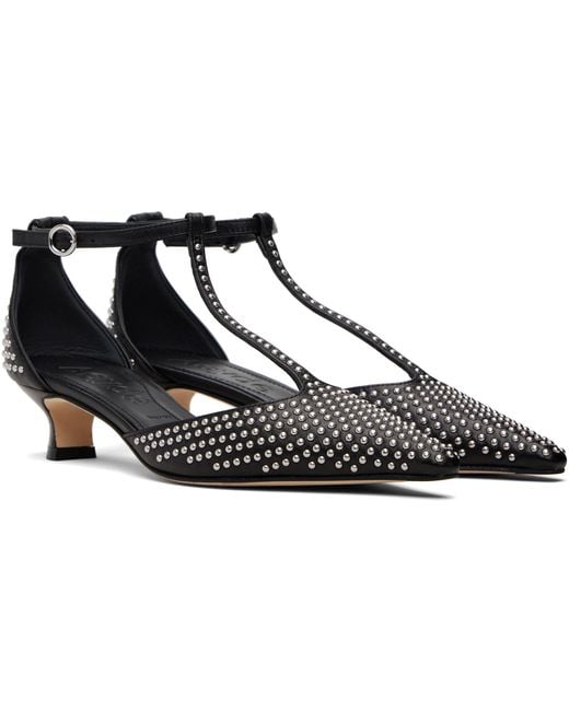 Aeyde Black Liz Mini Studded Leather High Heels