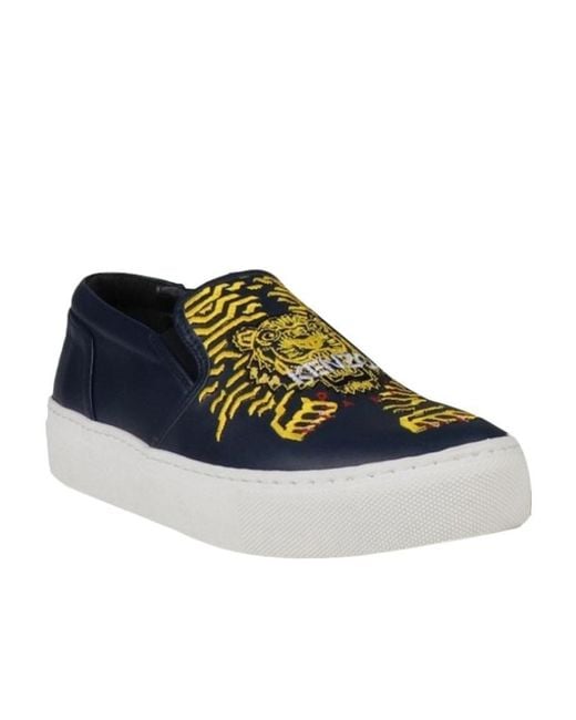 KENZO Blue Tiger Head Embroidered Leisure Sports Shoes