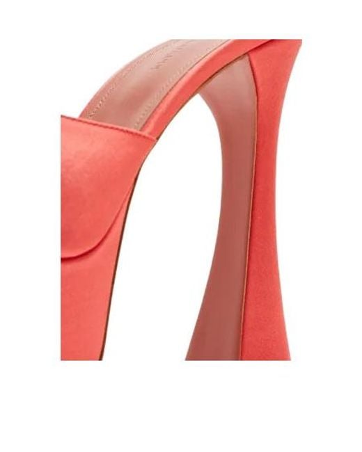 AMINA MUADDI Red Satin Platform High-Heel Sandals