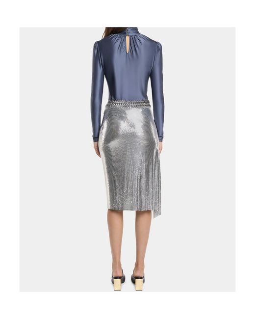 Rabanne Blue High-Neck Top