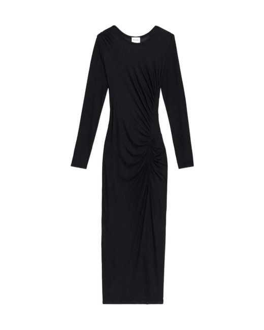 Isabel Marant Black Isabel Marant Étoile Jelina Long Draped Jersey Dress