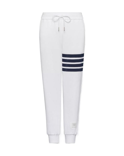 Thom Browne White 4-Bar Sweatpants