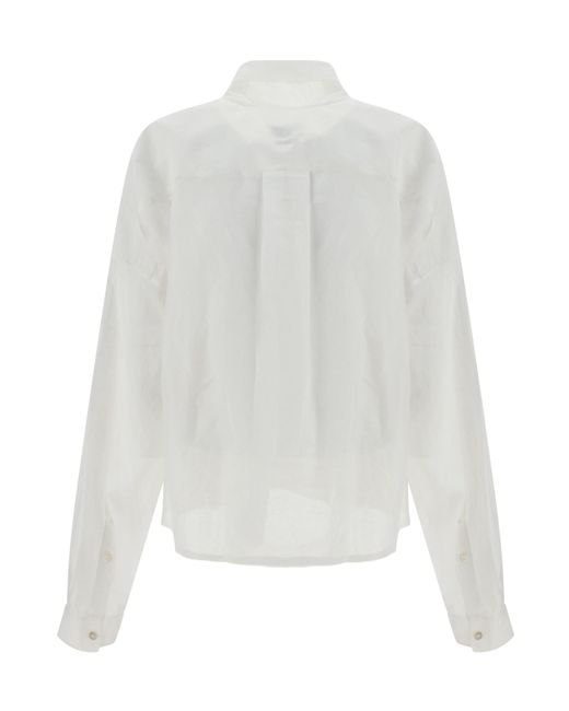 Quira White Lightweight Wrap Top With Asymmetric Front