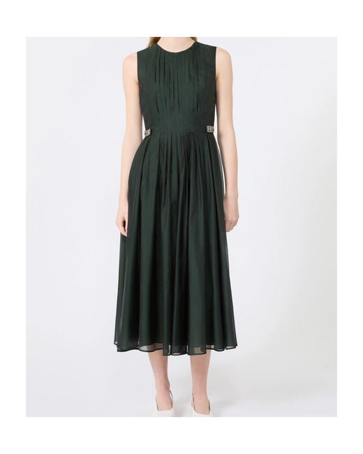Max Mara Black Silk-Blend Organza Fit-And-Flare Maxi Dress