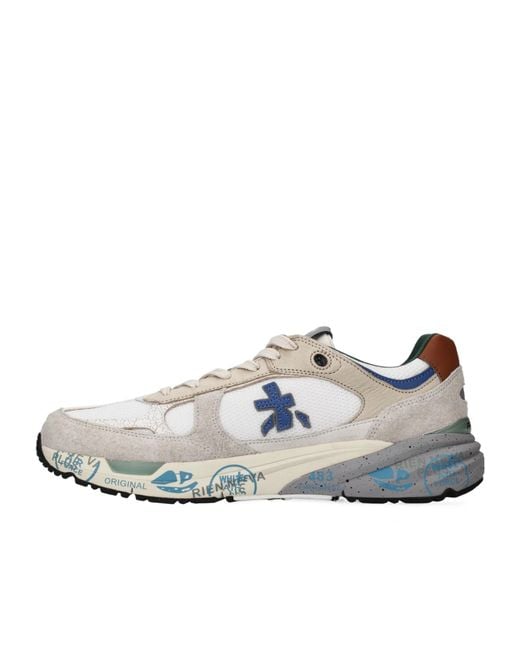 Premiata White Mase Panelled Sneakers for men