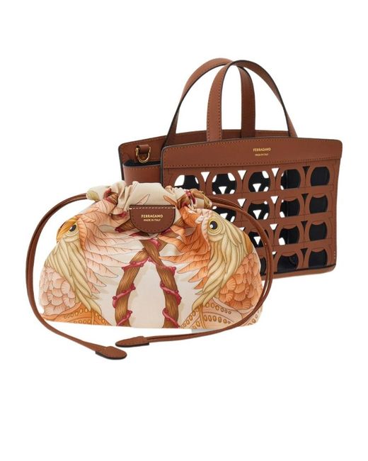 Ferragamo Brown Mini Tote Bag