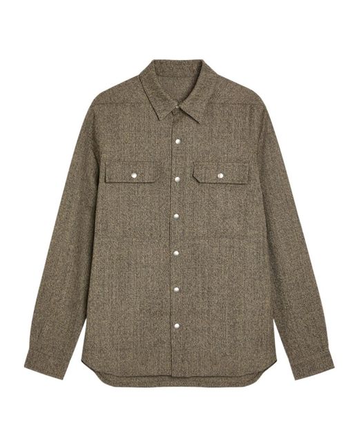 Rick Owens Green Wool Shirt for men