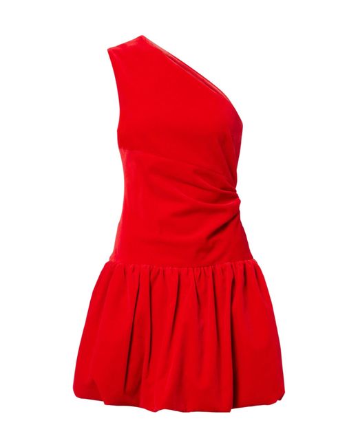 Patou Red One-Shoulder Cotton Minidress