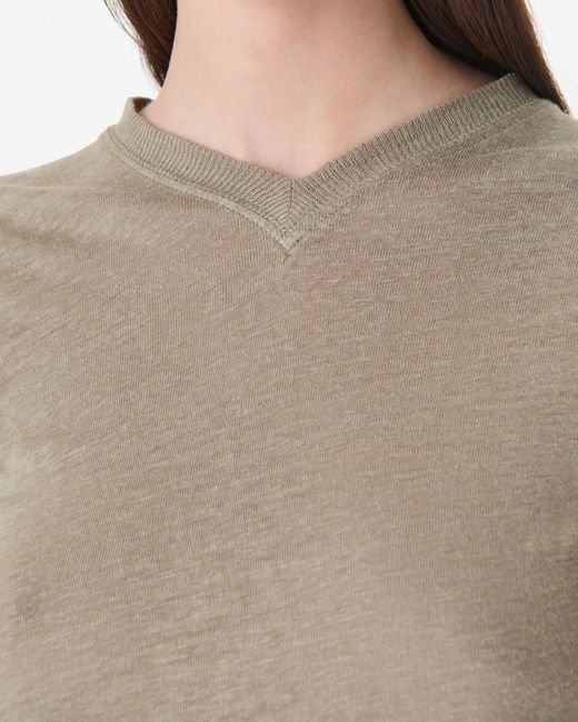 IRO Brown Sybel V-Neck T-Shirt