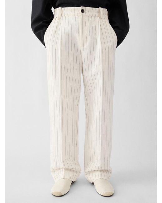 Jacquemus White Striped Tapered Pants for men