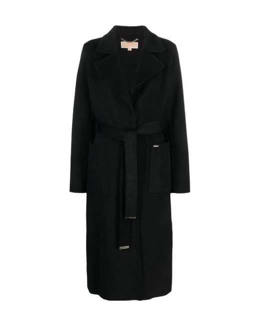 Michael Kors Black Belted Double-Breasted Coat