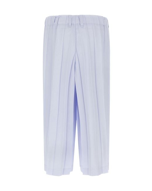 Homme Plissé Issey Miyake Blue Pleated Button Trousers for men